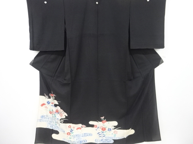 未使用品　仕立て上がり　絽霞に菊・萩模様留袖